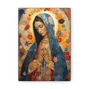 Mary's Silent Blessing - Gallery Wrapped Canvas - Sanctified Souls Print - Religious Art for your Home - The Virgin Mary