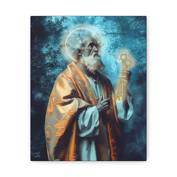 Saint Peter - Gallery Wrapped Canvas - Print - Religious Art for your Home - Catholic art print - prayer room art - Gallery Canvas Prints