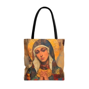 Jungfrau Maria - Heilige Mutter der Gnade Einkaufstasche - Große, mittelgroße Glaube Kunsttasche - Katholische Glaubens-Geldbeutel - Religiös Alles tragen