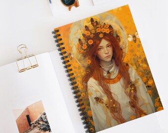 Saint Abigail Journal - Sanctified Souls Art - Religious Based Notebook - Spiral Notebook - Ruled Line