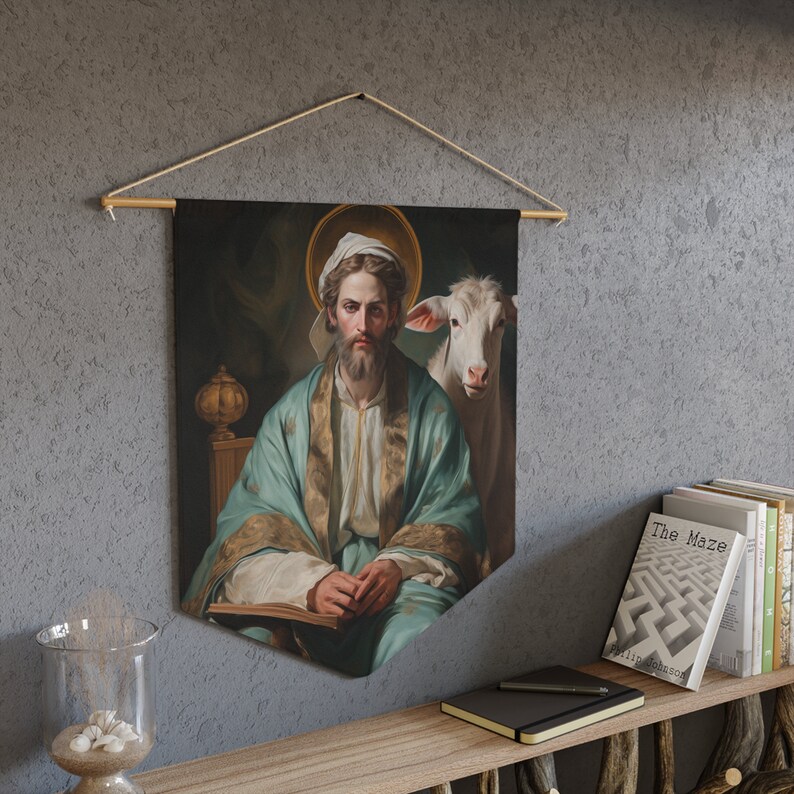 Saint Luke the Evangelist Wall Banner / Wall Hanging - Prayer Room Art ...