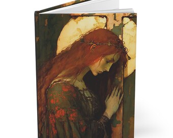 Saint Mary Magdalene Hardcover Lined Journal - Devotional Notebook - Double sided lined Hardcover Journal - Catholic Art - Prayer Journal