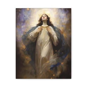 The Assumption of Mary - Museum Wrapped Canvas - Sanctified Souls Print - Religious Art for your Home