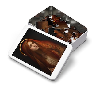 The Beloved Disciple - Mary Magdalene&#39;s Devotion - Puzzle and Keepsake Tin - Religious Jigsaw Puzzle (30, 110, 252, 500,1000-Piece)