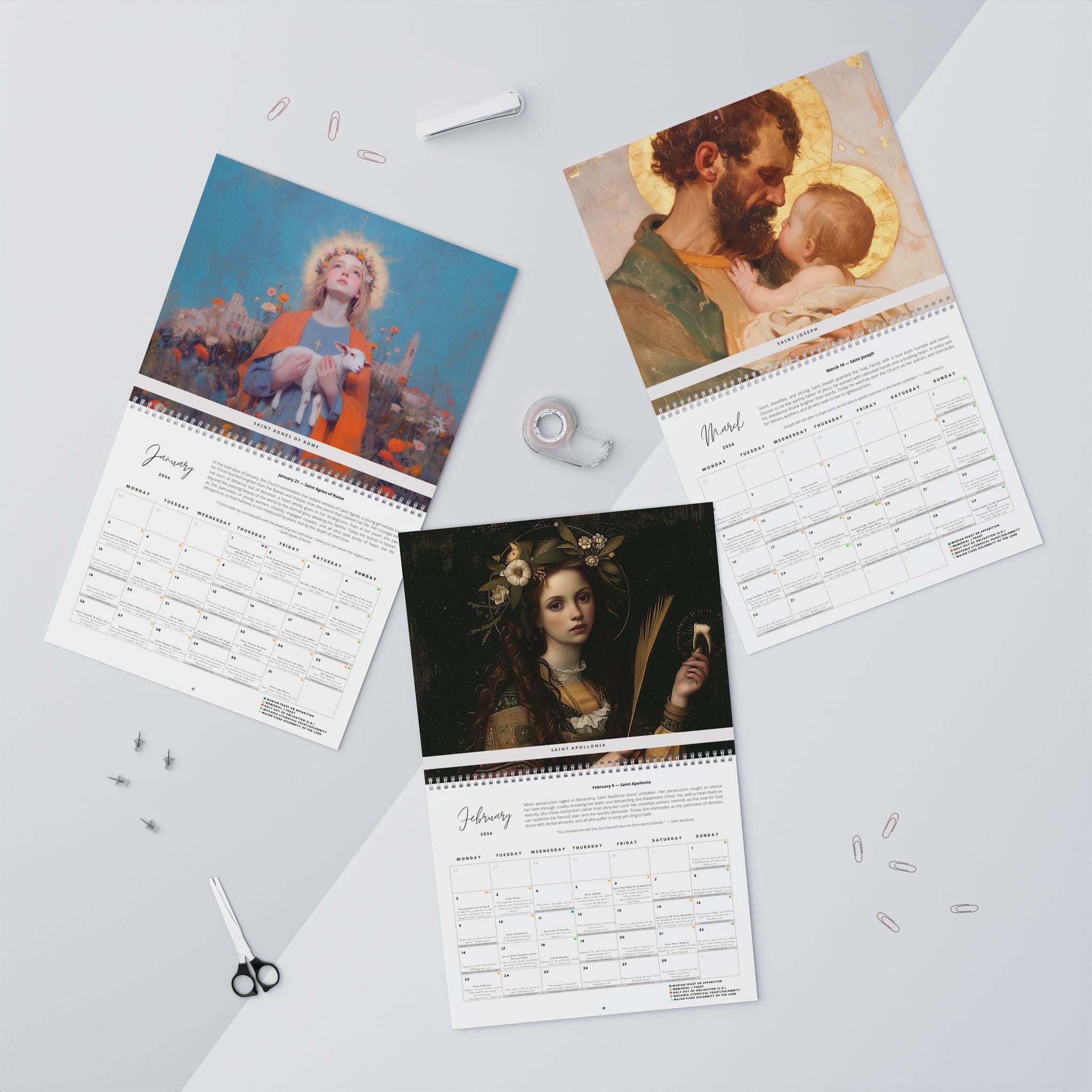 Catholic Liturgical Calendar 2026 - Saints, Solemnities & Marian Feast ...