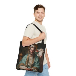 Saint Luke the Evangelist Tote Bag - Large Medium Small Faith Art Bag - Re usable Tote Purse - Double Sided - Catholic Art Bag