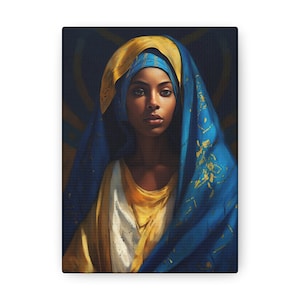 Mary the Blessed Virgin - Gallery Wrapped Canvas - Sanctified Souls Print - Religious Art for your Home - The Virgin Mary - Black Madonna