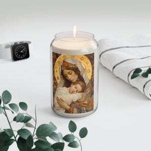 Cradle of Grace - Madonna and the Christ Child - Scented Prayer Candle, 13.75oz - Tall Size - Religious Prayer Candle - Catholic Art