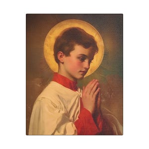 Santo Domingo Savio - Lienzo de museo - Impresión - Arte religioso para el hogar - Impresión cristiana - Arte para sala de oración - Arte católico