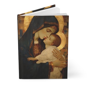 María la Santísima Madre Diario forrado de tapa dura - Cuaderno devocional - Diario de tapa dura forrado de doble cara - Arte Católico