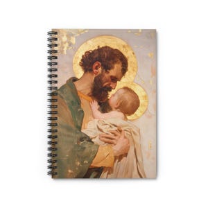 San José, Pilar de la Sagrada Familia - Arte de las Almas Santificadas - Cuaderno de Base Religiosa - Cuaderno de Espiral - Línea Rayada