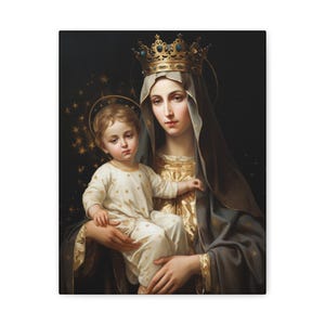 Notre-Dame du Mont Carmel - Impression sur toile musée - Âmes sanctifiées - Marie la Sainte Vierge