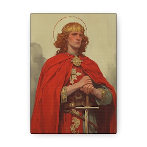 Saint Edward the Martyr - Gallery Wrapped Canvas - Sanctified Souls Print - Religious Art - Religious Catholic Saint Art - Prayer Room