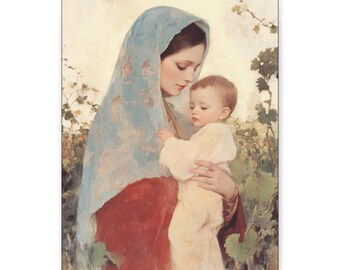 Nostra Signora dell'Uva / Nostra Signora della Vendemmia - Tela rivestita in tela - Stampa - Arte religiosa per la tua casa - Arte cattolica