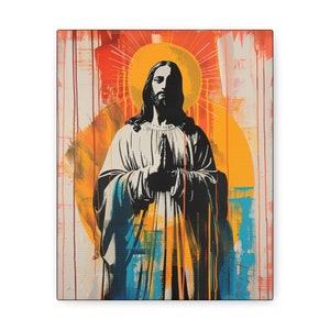 Jezus, koning van vrede en licht - In galerie verpakt canvas - Afdruk - Religieuze kunst voor thuis - Christelijke kunstafdruk - Christuskunstwerk