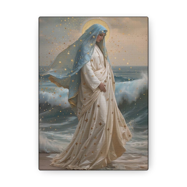 Ocean's Embrace - Devotion to Our Lady - Gallery Wrapped Canvas - Sanctified Souls - Religious Art for your Home - Our Lady Star of the Sea