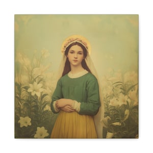 Saint Maria Goretti -  Museum Wrapped Canvas - Sanctified Souls Print - Religious Art for your Home - Catholic Patron Saint Art