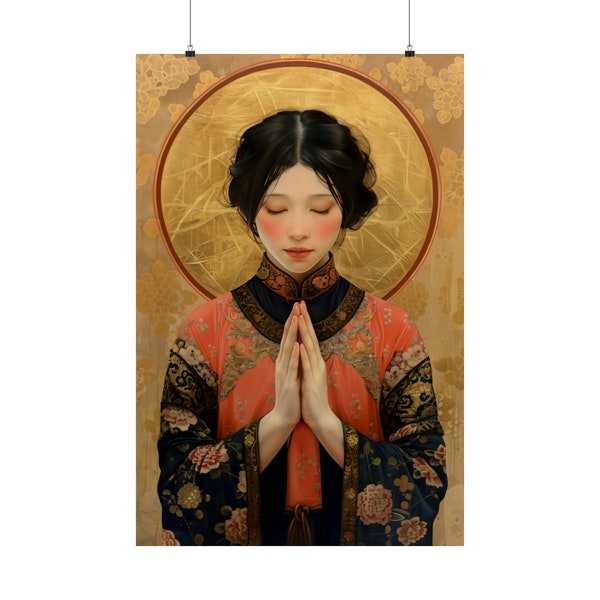 Saint Lucy Yi Zhenmei - Sanctified Souls Print - Multiple Sizes - Premium Matte Vertical Posters -  Martyr of China