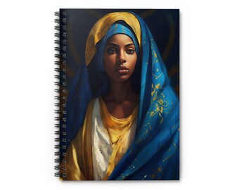 Mary the Blessed Virgin Journal - Sanctified Souls Art - Religious Based Notebook - Spiral Notebook - Ruled - Mother Mary - Black Madonna