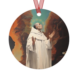 Saint Bruno - Religious Holiday Christmas Ornament and Keepsake - Double sided Keepsake Religious Ornament