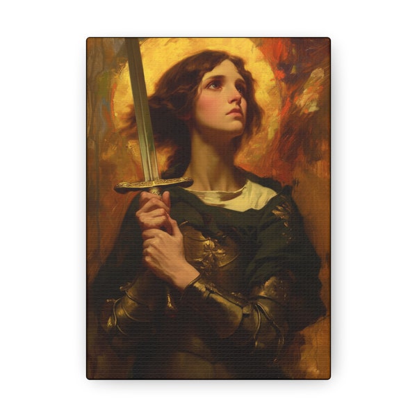 Portrait of Saint Joan of Arc - Gallery Wrapped Canvas - Sanctified Souls Print - Religious Art for your Home