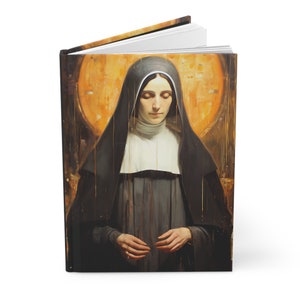 Saint Alice Hardcover Lined Journal - Devotional Notebook - Double sided lined Journal - Prayer Diary - Front and back print