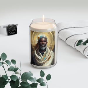 Saint Benedict the Moor  - Scented Prayer Candle, 13.75oz - Tall Size - Religious Prayer Candle - Catholic Art
