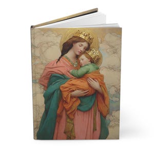 Nuestra Señora, Fuerte y Tierna - María Auxiliadora - Diario de Tapa Dura con Rayas - Cuaderno Devocional - Diario con Rayas de Doble Cara