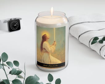 Saint Joan of Arc - Scented Prayer Candle, 13.75oz -  Candle - Catholic Art - prayer room Scented Candle - Religious Saint