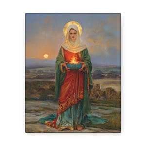 Saint Brigid of Ireland / Kildare - Gallery Wrapped Canvas - Print - Religious Art for your Home - Christian print - Prayer Room - Catholic