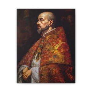 Sint Ignatius van Loyola canvasafdruk - meerdere maten - katholieke huiskunst - museum verpakt canvas - geheiligde zielen print