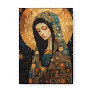 The Beloved Mother: Mary in Portrait - Gallery Wrapped Canvas - Sanctified Souls Print - Religious Art for your Home - The Virgin Mary