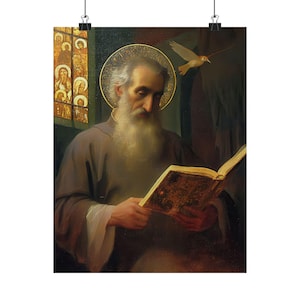 San Isaac de Armenia - Impresión de almas santificadas - Varios tamaños - Pósteres premium - Arte católico - Obras de arte cristianas para la decoración del hogar
