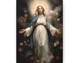 Ethereal Beauty - The Immaculate Mother - Gallery Wrapped Canvas - Sanctified Souls Print - Religious Art for your Home - Immaculate Mary