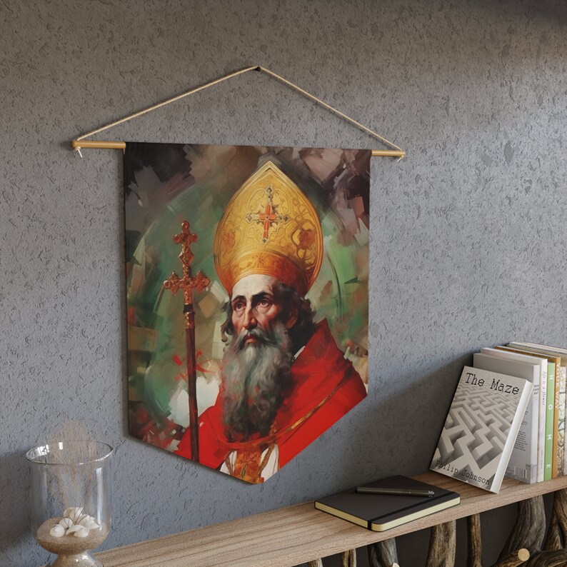 Saint Eusebius of Vercelli Wall Banner / Wall Hanging - Prayer Room Art ...