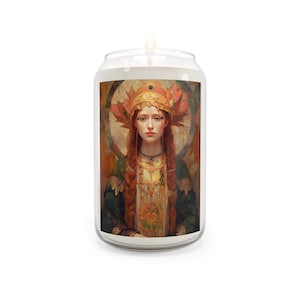 Saint Margaret of Scotland - geurende gebedskaars, 13,75 oz - groot formaat - religieuze gebedskaars - katholieke kunst