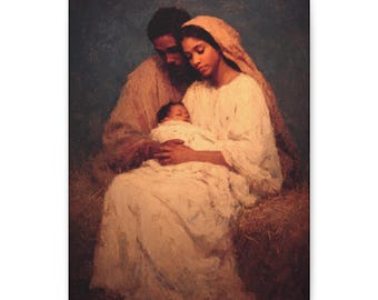 Amor Visível na Sagrada Família - Tela com Acabamento Galeria - Impressão - Arte Religiosa para sua Casa - Católica
