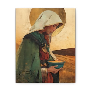 Saint Brigid of Ireland / Kildare - Gallery Wrapped Canvas - Print - Religious Art for your Home - Christian print - Prayer Room - Catholic