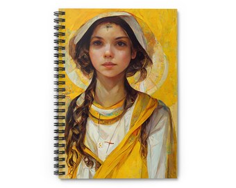 Saint Agatha Journal - Sanctified Souls Art - Religious Based Notebook - Spiral Notebook - Ruled Line
