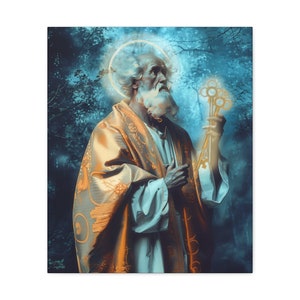 Sankt Petrus - Galleriinpackad Canvastavla - Canvastavla - Religiös konst för ditt hem - Katolsk konsttryck - bönerumskonst - Gallericanvastavlor 20″ x 24″