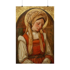 Saint Anne Line - Sanctified Souls Print - Multiple Sizes - Premium Matte Vertical Posters - Anna Line - Catholic Saint Art - Home Decor