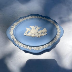 Wedgwood Jasperware Jewelry Box light blue vintage