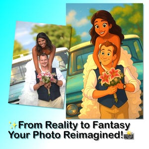 Custom Digital Portrait | Fantasy Disney Style Artwork | Personalized Cartoon Illustration | Printable Digital Download