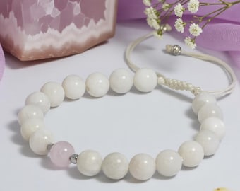 Armband med månsten och rosenkvarts: 14K guldpläterade fertilitetssmycken