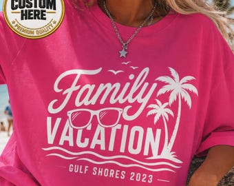 Custom Family Vacation Shirts, Comfort Colors® Summer Matching Tees, Beach Trip Group Outfit, Personalized Family Memories 2026 Holiday Top