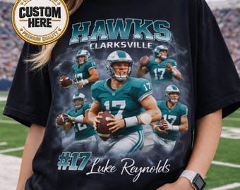 Custom Football Player Shirt, Personalized Sports Tee, Gift For Football Fan, Custom Game Day Shirt, Custom Soccer Team Tee, Athlete Photo