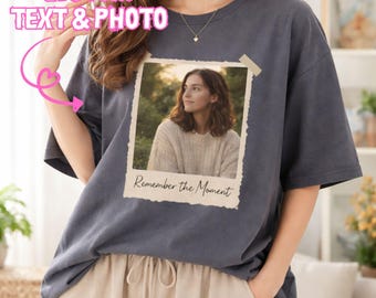 Custom Vintage Photo Shirt, Comfort Colors® Picture And Year Tee, Personalized Birthday Gift, Vintage Est Shirt, Party Top