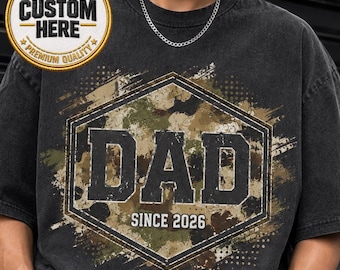 Custom Camouflage Dad Shirt, Duck Camo Father’s Day Gift, Retro Varsity Dad Tee, Classic Dad Shirt, Fathers Day Shirt, Gift For Dad
