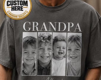 Custom Grandpa And Kids Photo Shirt, Personalized Gift for Grandfather, Father’s Day Dada Tee, Papa & Pawpaw Shirt Apparel
