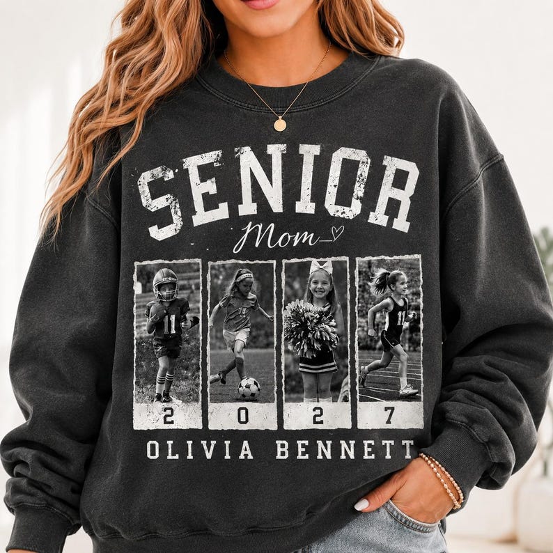 Comfort Color Personalized 2027 Senior Bootleg Photo Shirt, Custom Softball Mom Shirt with Name & Number, Senior Player Shirt immagine 4